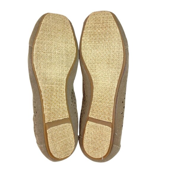 *New Toms Ballet Flats Womens Sz 7.5 Taupe Moroccan Cut Out Slip On Casual Shoes - Picture 8 of 11
